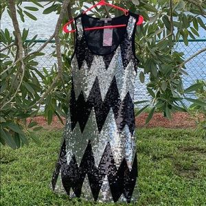 New Black and silver Sequence dress